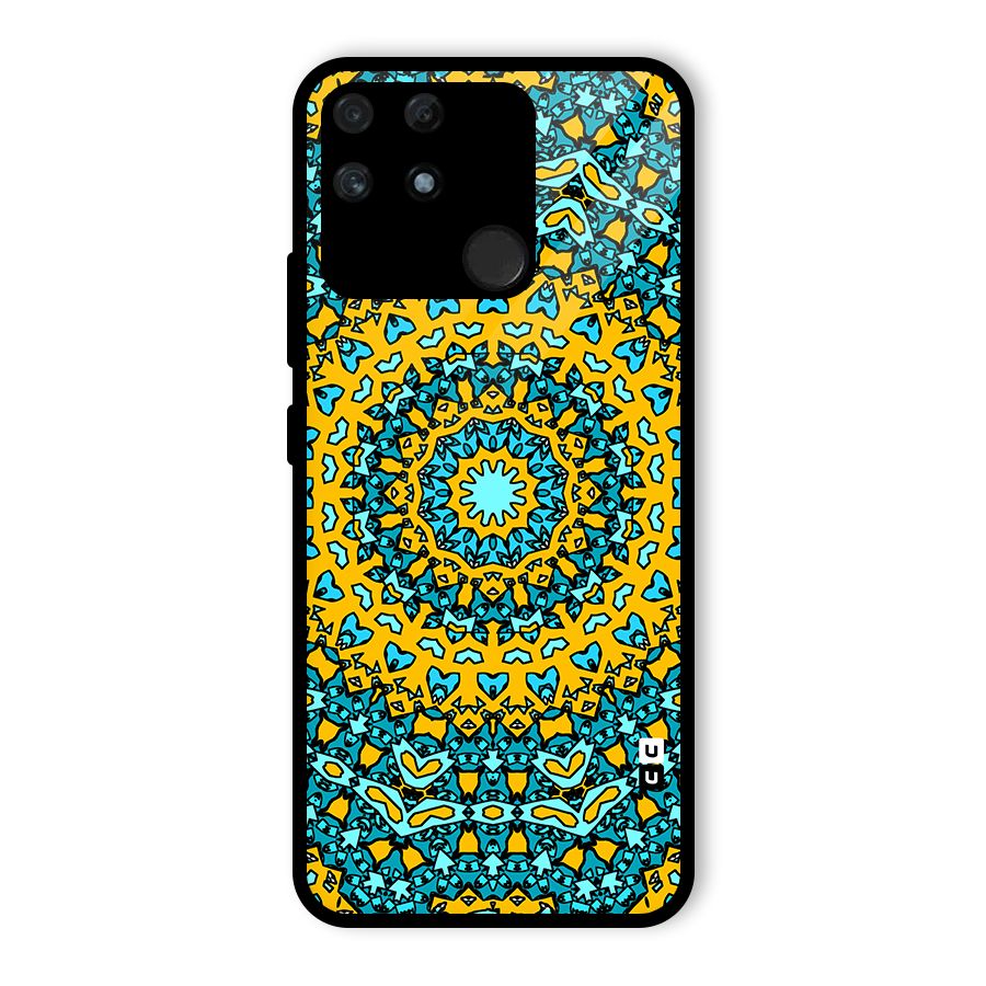 Digital Mandala Art Glass Back Case for Realme Narzo 50A