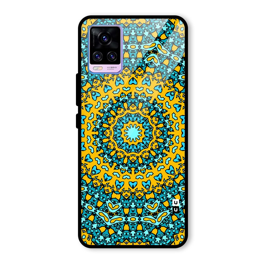 Digital Mandala Art Glass Back Case for Vivo V20 Pro