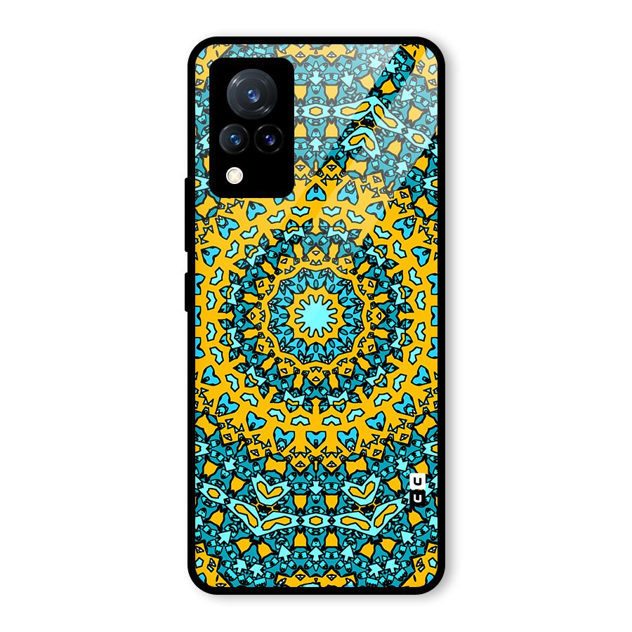 Digital Mandala Art Glass Back Case for Vivo V21 5G