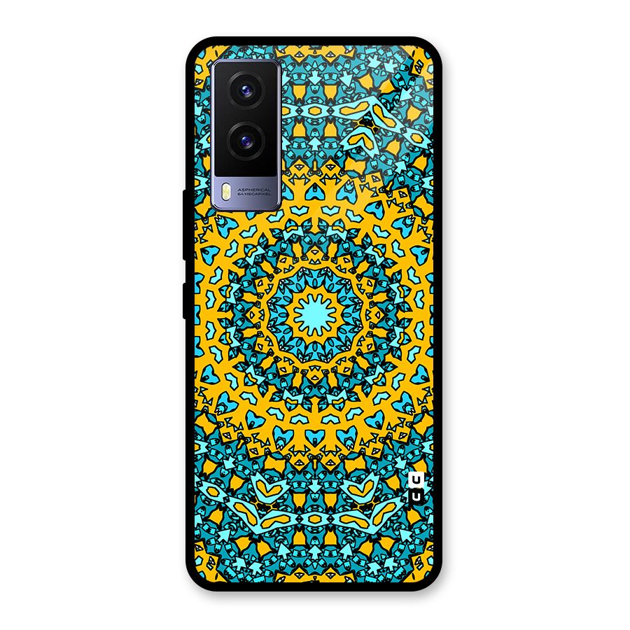 Digital Mandala Art Glass Back Case for Vivo V21e 5G