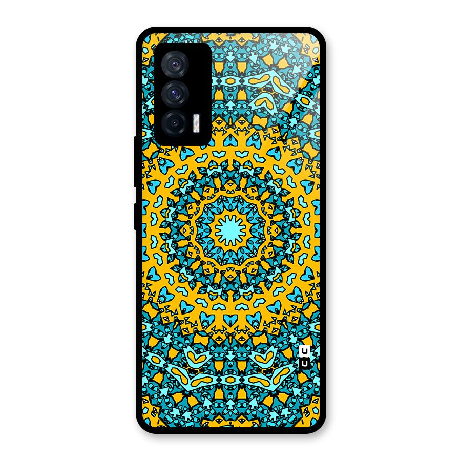 Digital Mandala Art Glass Back Case for Vivo iQOO 7 5G