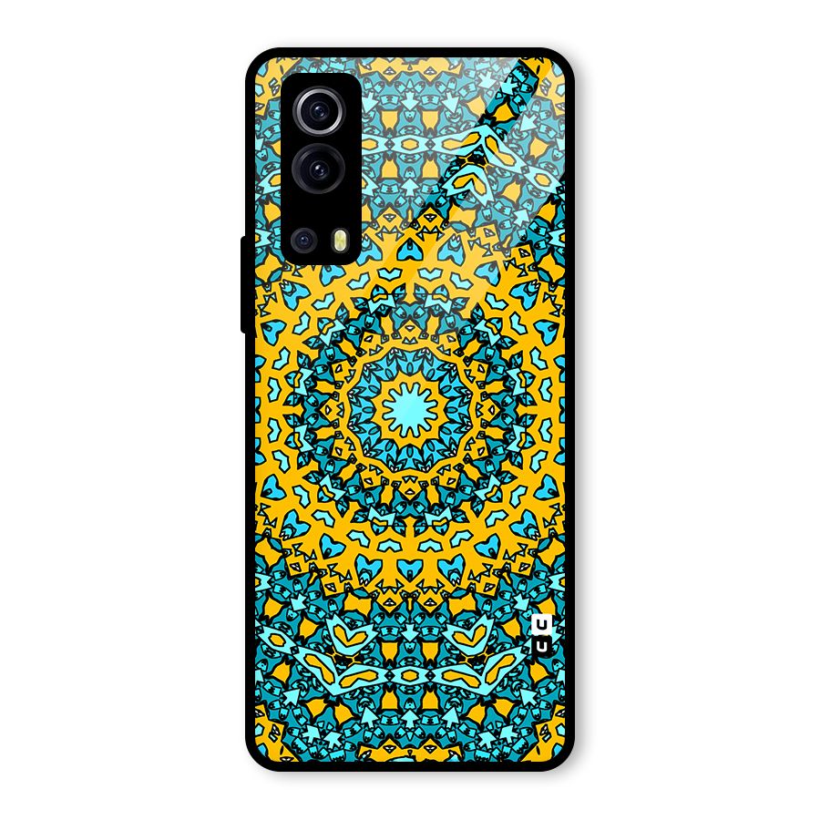 Digital Mandala Art Glass Back Case for Vivo iQOO Z3