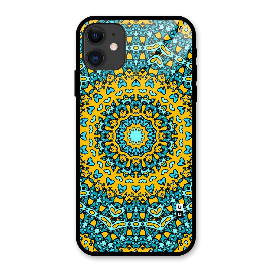 Digital Mandala Art Glass Back Case for iPhone 11