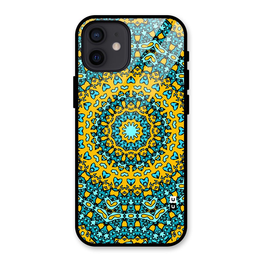 Digital Mandala Art Glass Back Case for iPhone 12