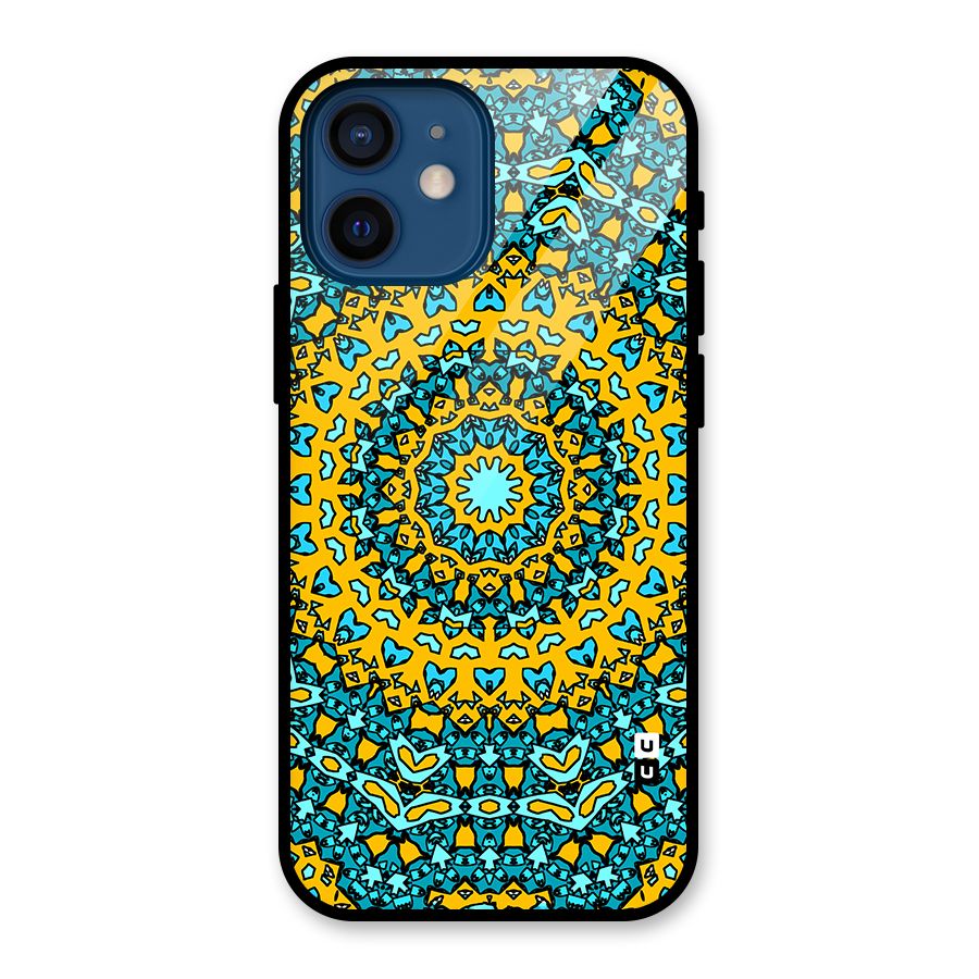 Digital Mandala Art Glass Back Case for iPhone 12 Mini