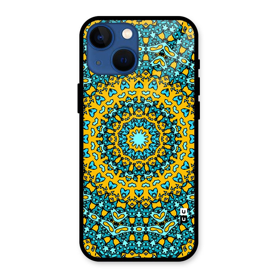 Digital Mandala Art Glass Back Case for iPhone 13 Mini