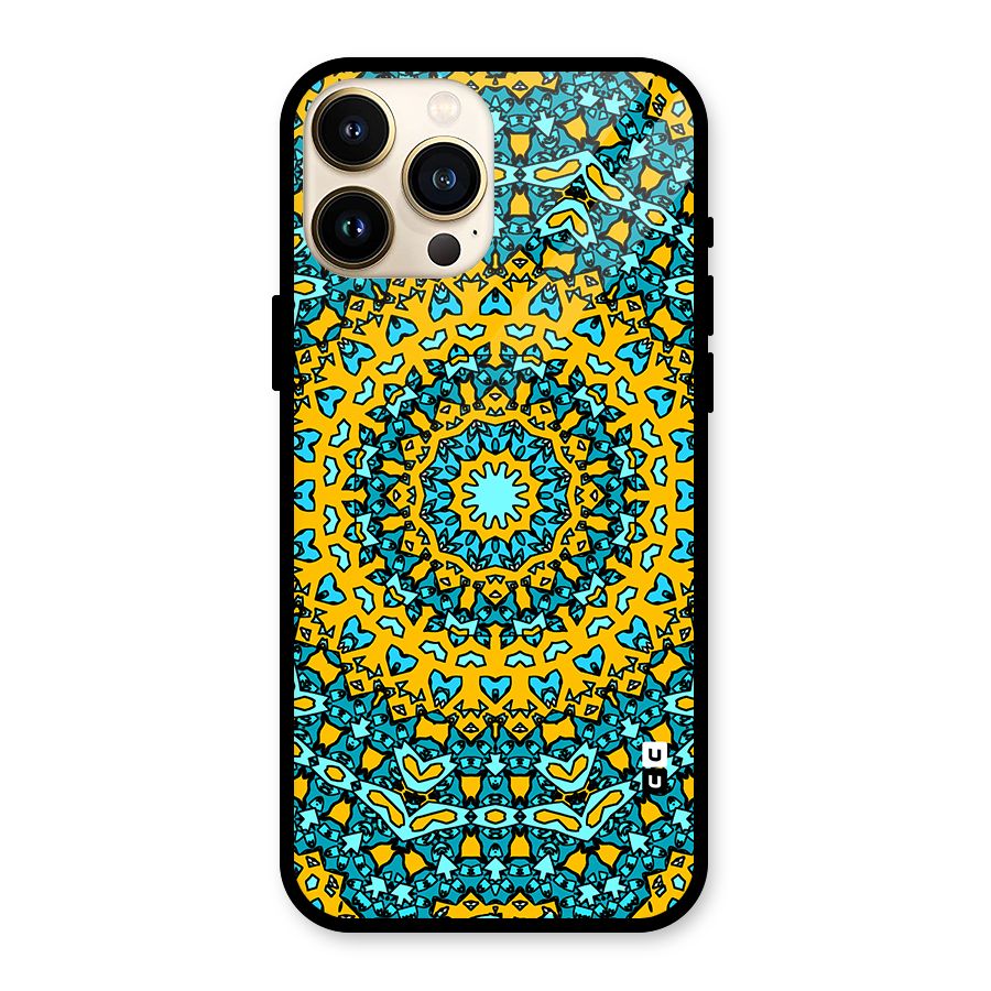 Digital Mandala Art Glass Back Case for iPhone 13 Pro Max