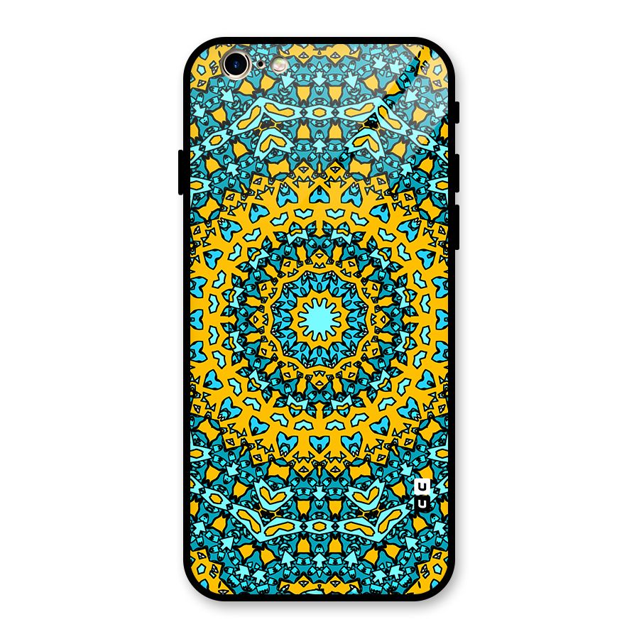 Digital Mandala Art Glass Back Case for iPhone 6 6S