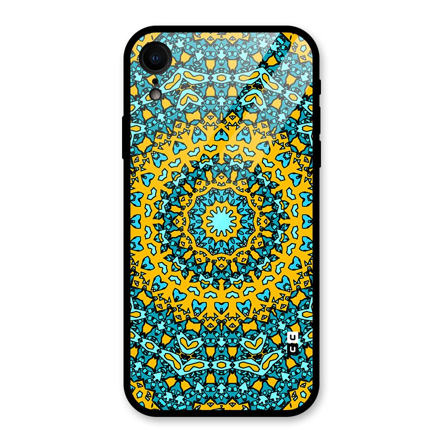 Digital Mandala Art Glass Back Case for iPhone XR