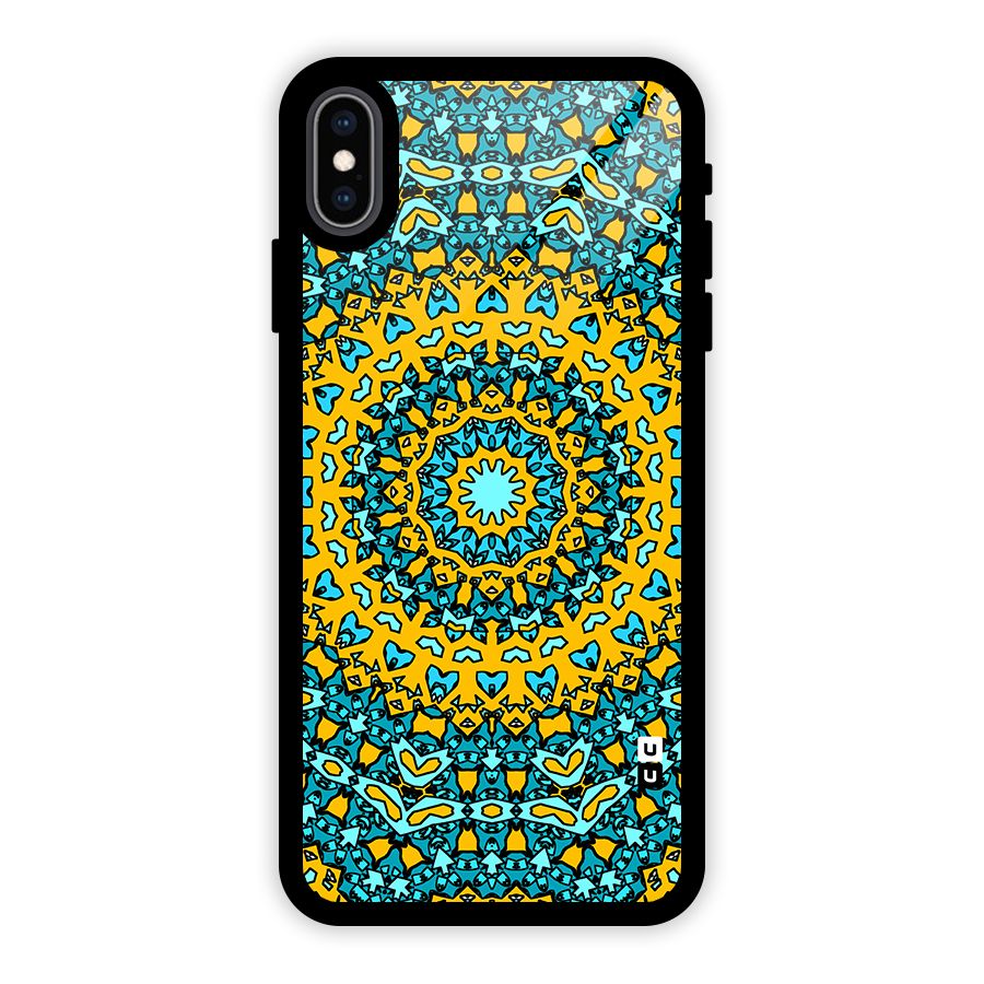 Digital Mandala Art Glass Back Case for iPhone XS Max