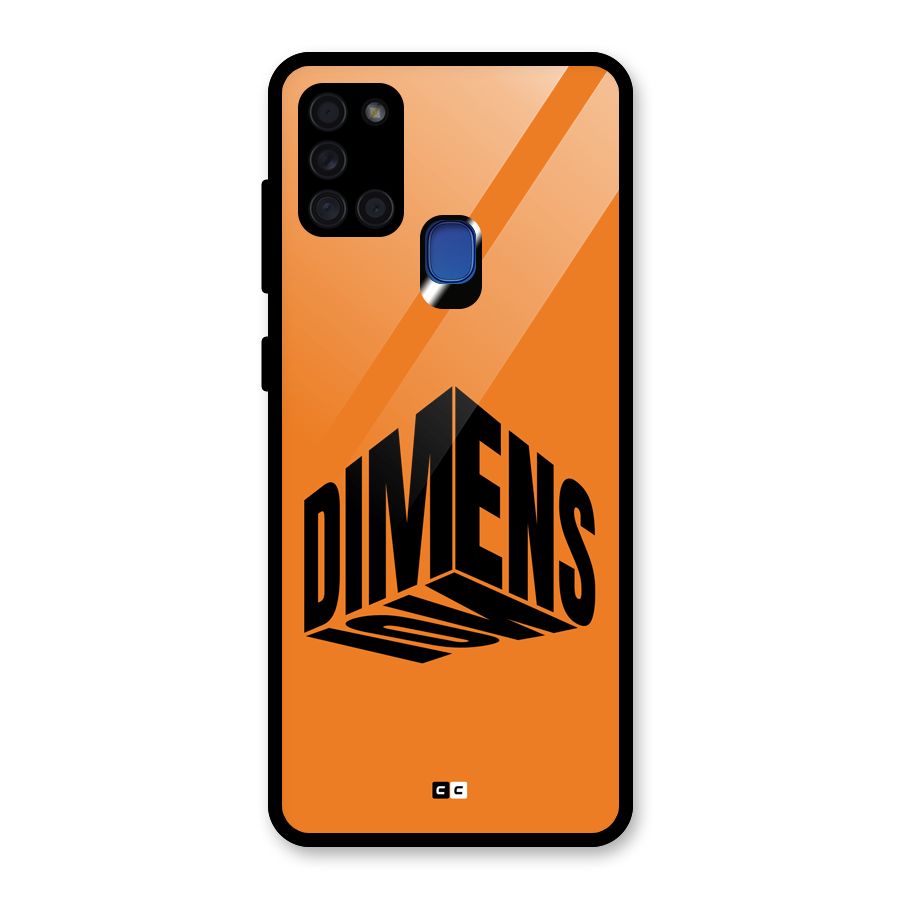 Dimension Typography Glass Back Case for Galaxy A21s