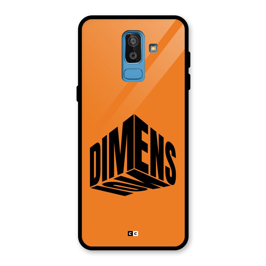 Dimension Typography Glass Back Case for Galaxy J8