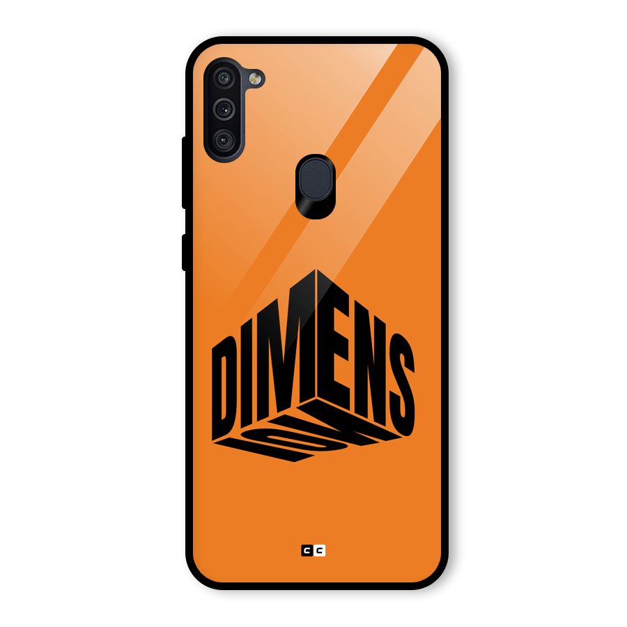Dimension Typography Glass Back Case for Galaxy M11