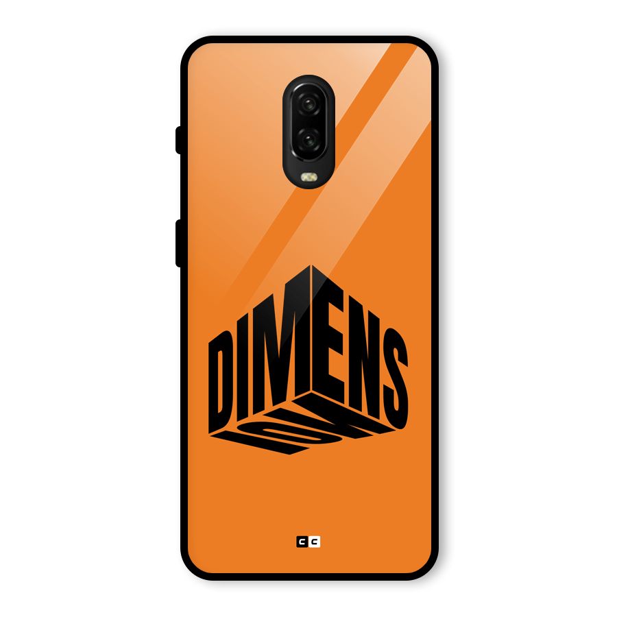 Dimension Typography Glass Back Case for OnePlus 6T