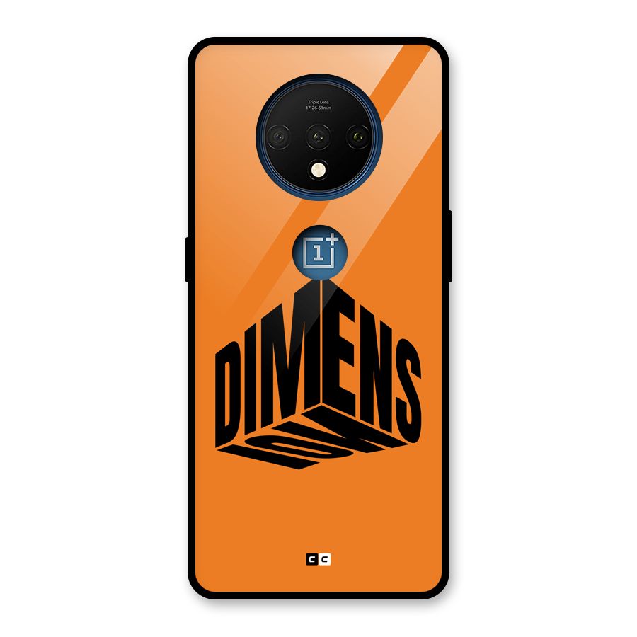 Dimension Typography Glass Back Case for OnePlus 7T