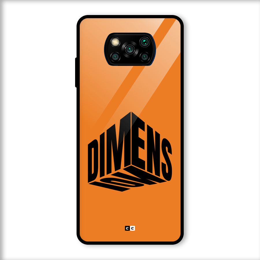 Dimension Typography Glass Back Case for Poco X3