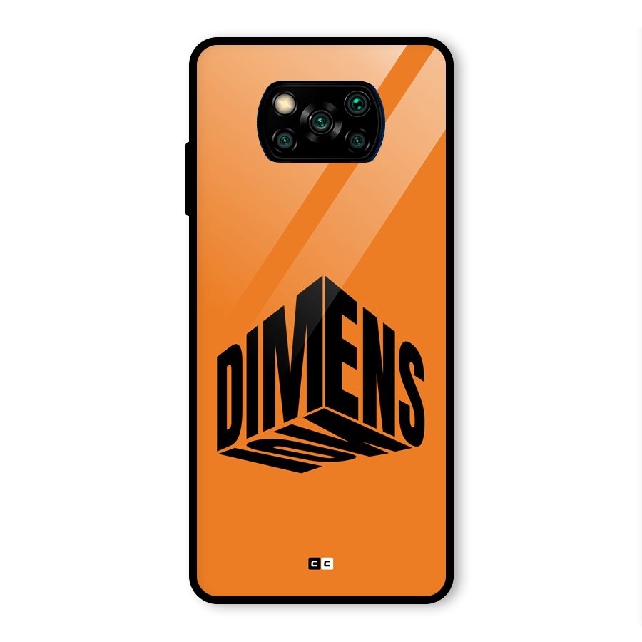 Dimension Typography Glass Back Case for Poco X3 Pro