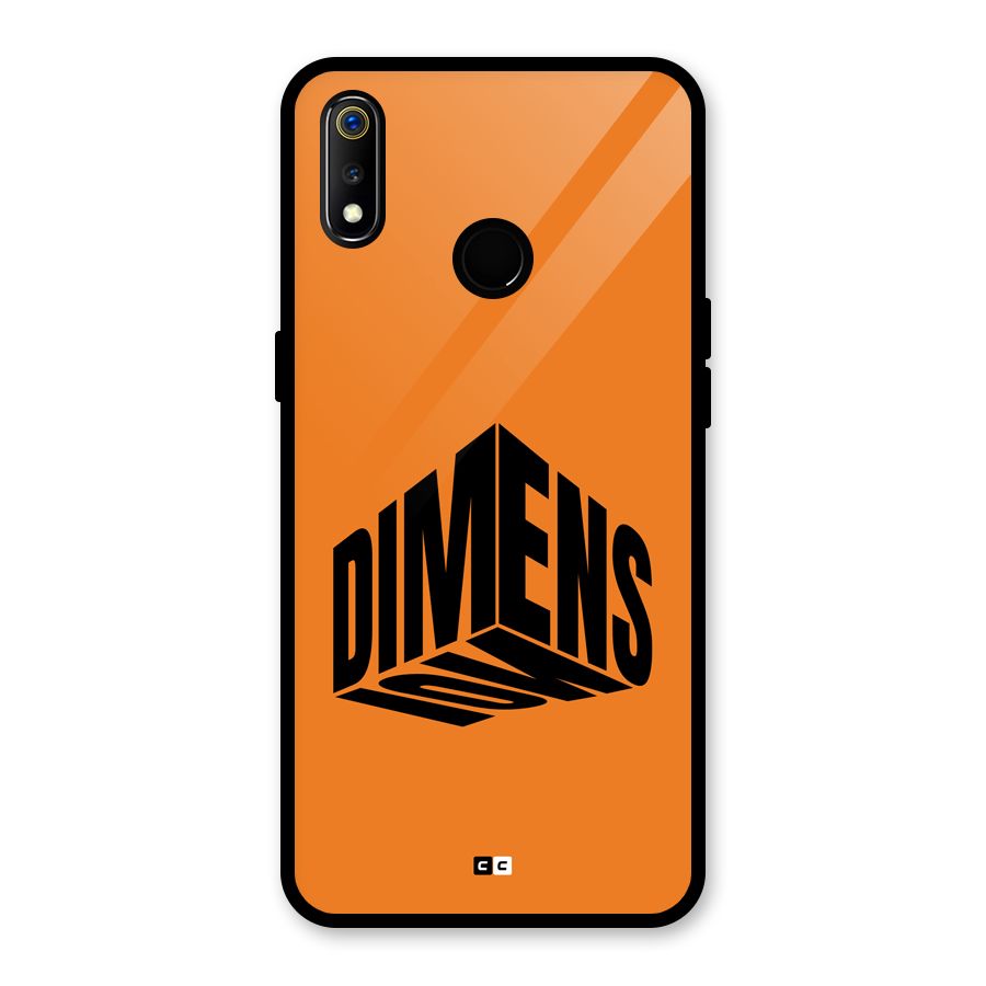 Dimension Typography Glass Back Case for Realme 3i