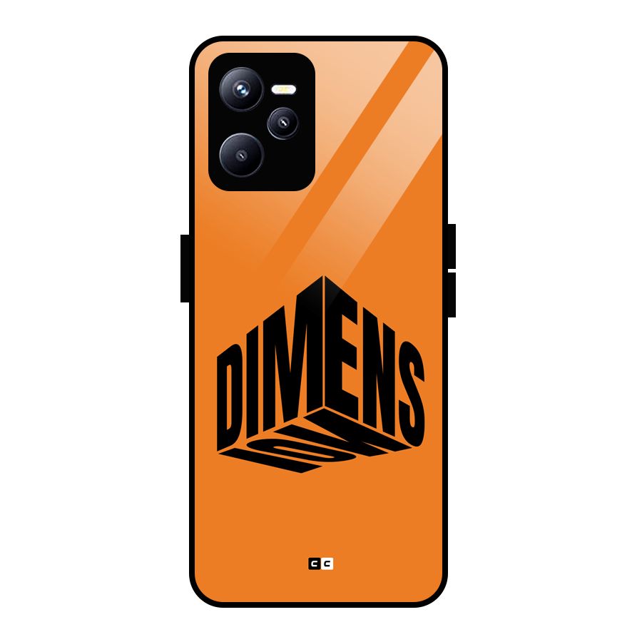 Dimension Typography Glass Back Case for Realme C35