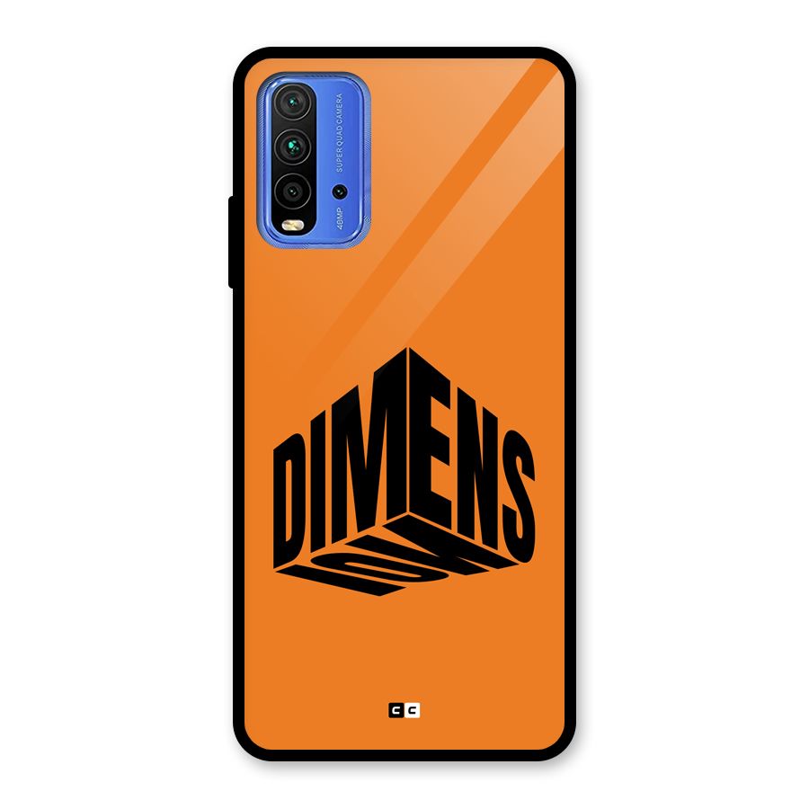 Dimension Typography Glass Back Case for Redmi 9 Power