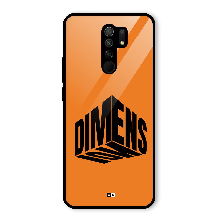 Dimension Typography Glass Back Case for Redmi 9 Prime