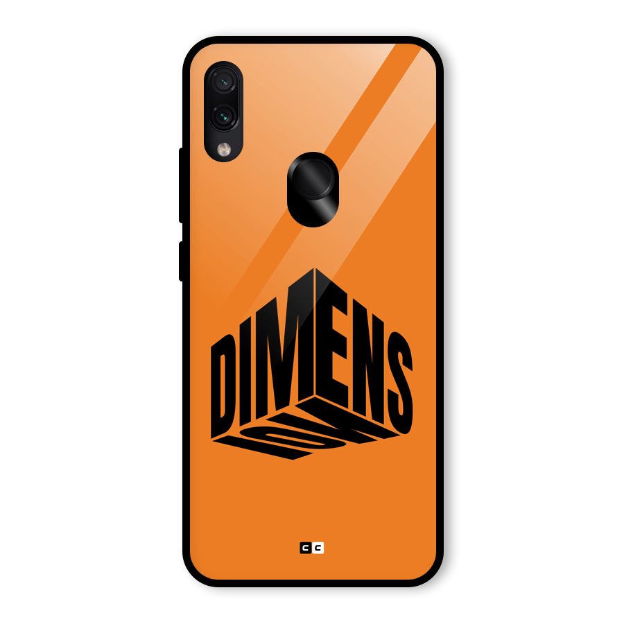 Dimension Typography Glass Back Case for Redmi Note 7