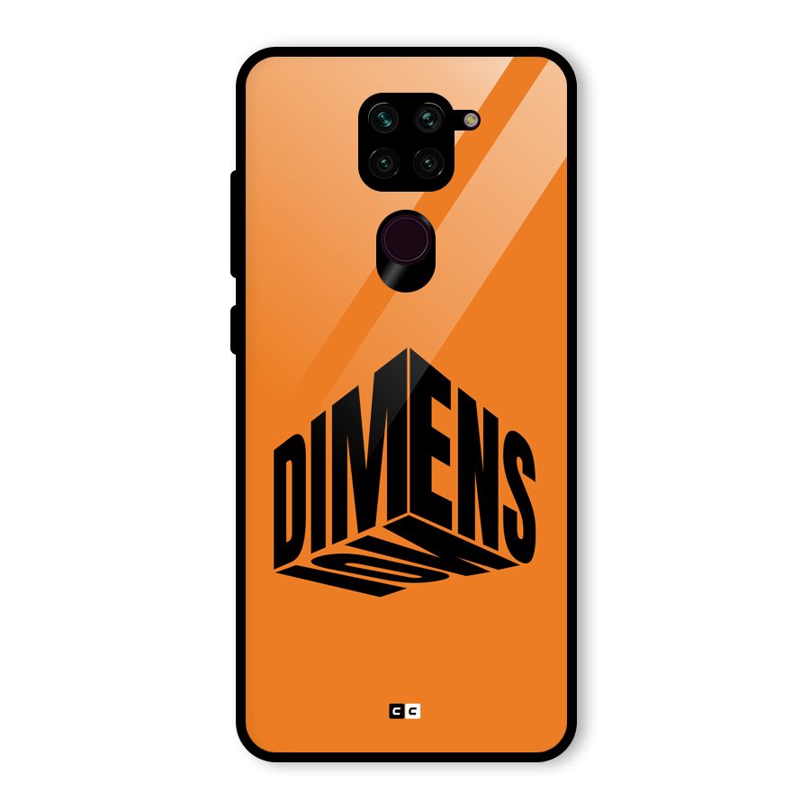 Dimension Typography Glass Back Case for Redmi Note 9