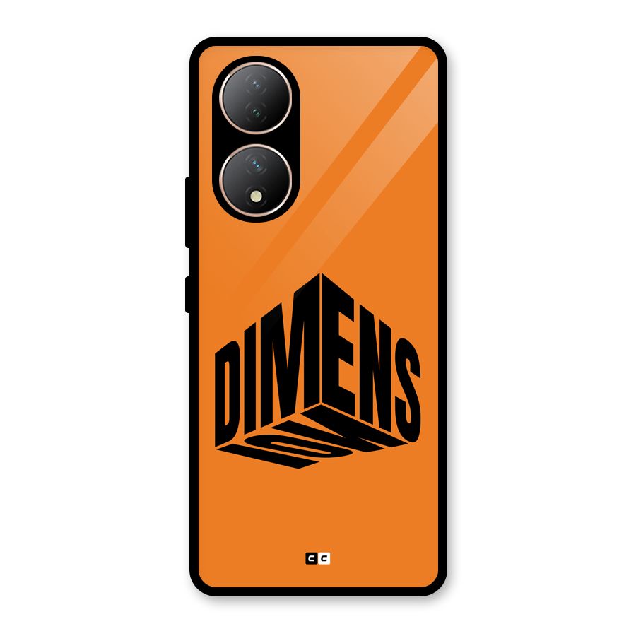 Dimension Typography Glass Back Case for Vivo T2