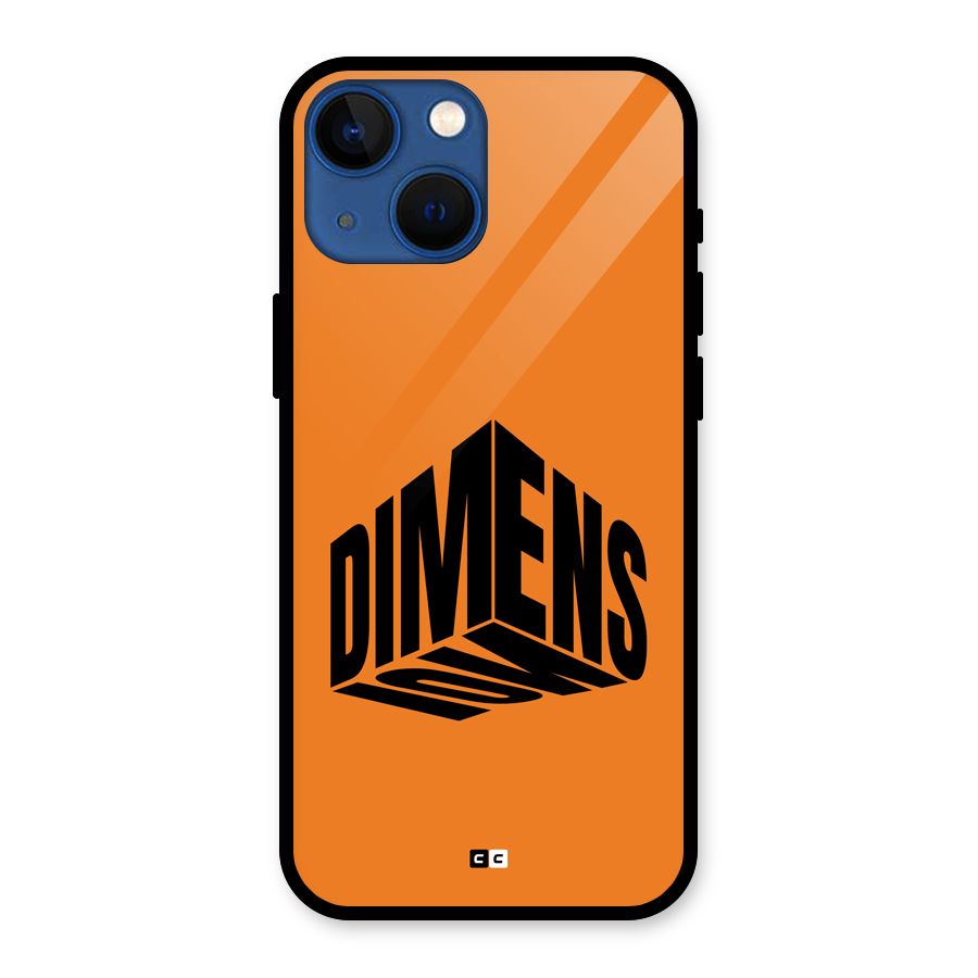 Dimension Typography Glass Back Case for iPhone 13 Mini