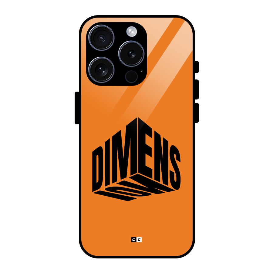 Dimension Typography Glass Back Case for iPhone 15 Pro