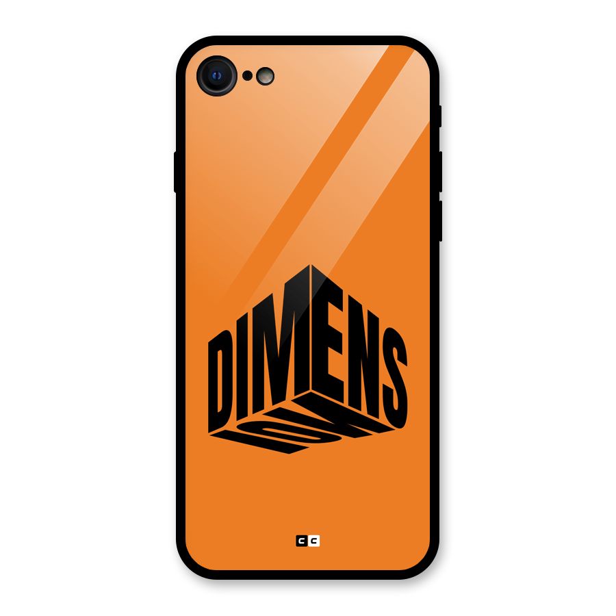 Dimension Typography Glass Back Case for iPhone 8