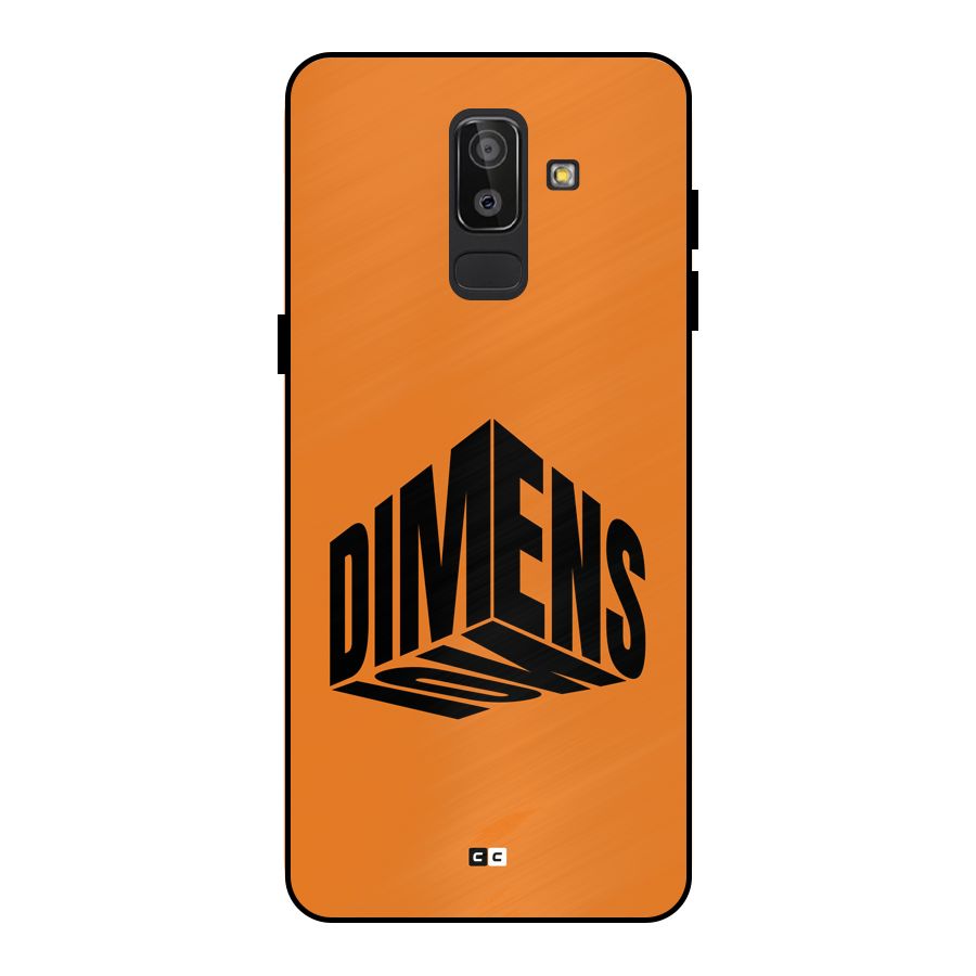 Dimension Typography Metal Back Case for Galaxy J8