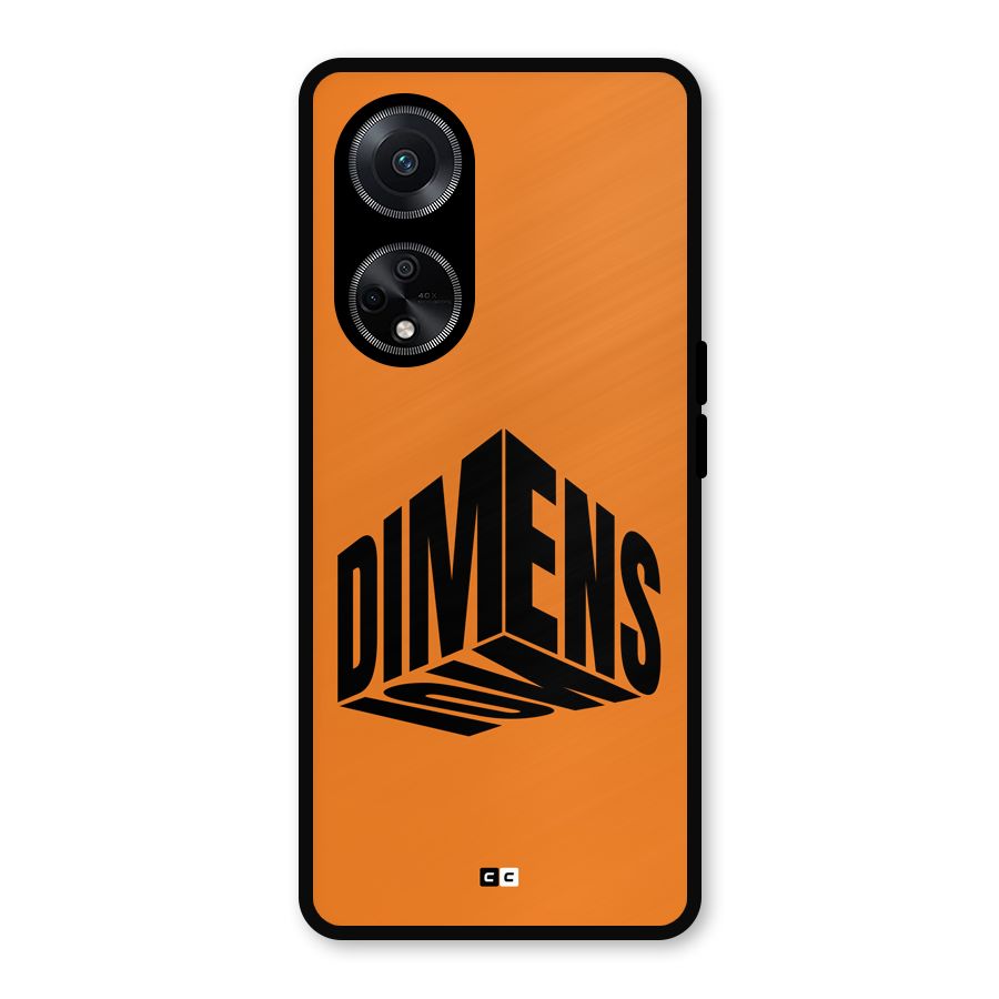 Dimension Typography Metal Back Case for Oppo F23