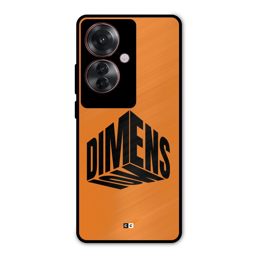 Dimension Typography Metal Back Case for Oppo F25 Pro