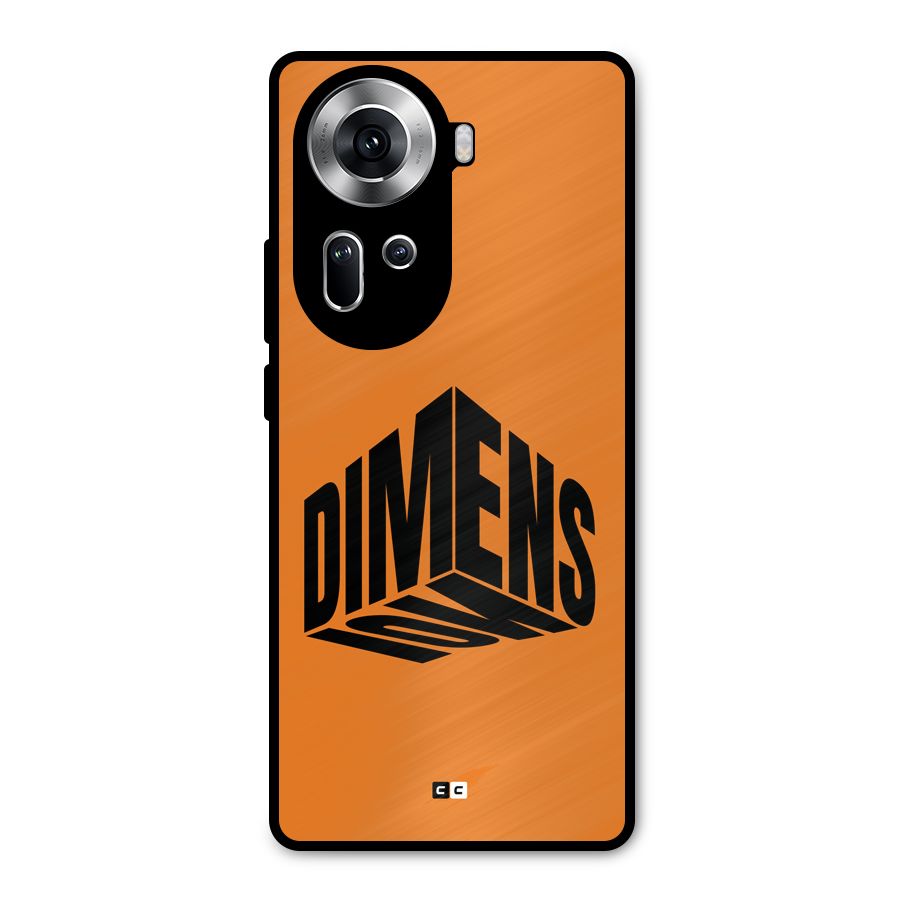 Dimension Typography Metal Back Case for Oppo Reno11 5G