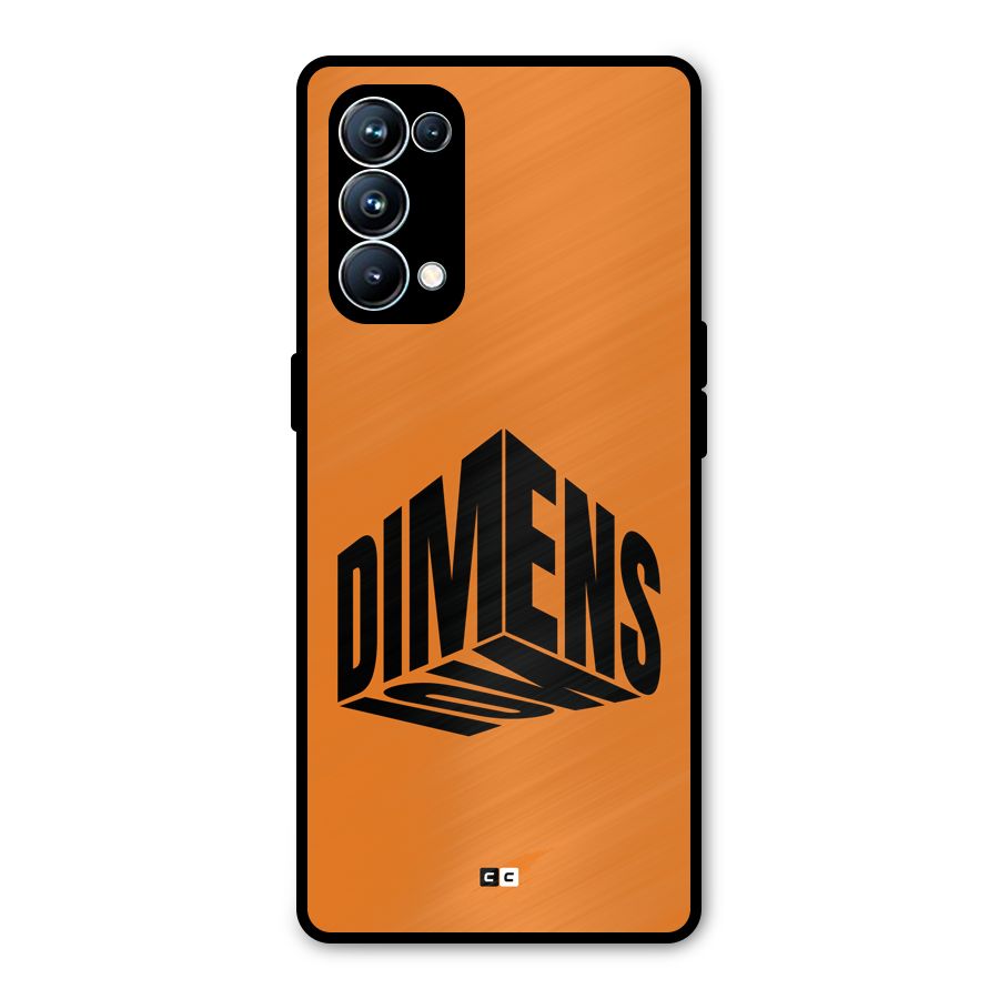 Dimension Typography Metal Back Case for Oppo Reno5 Pro 5G