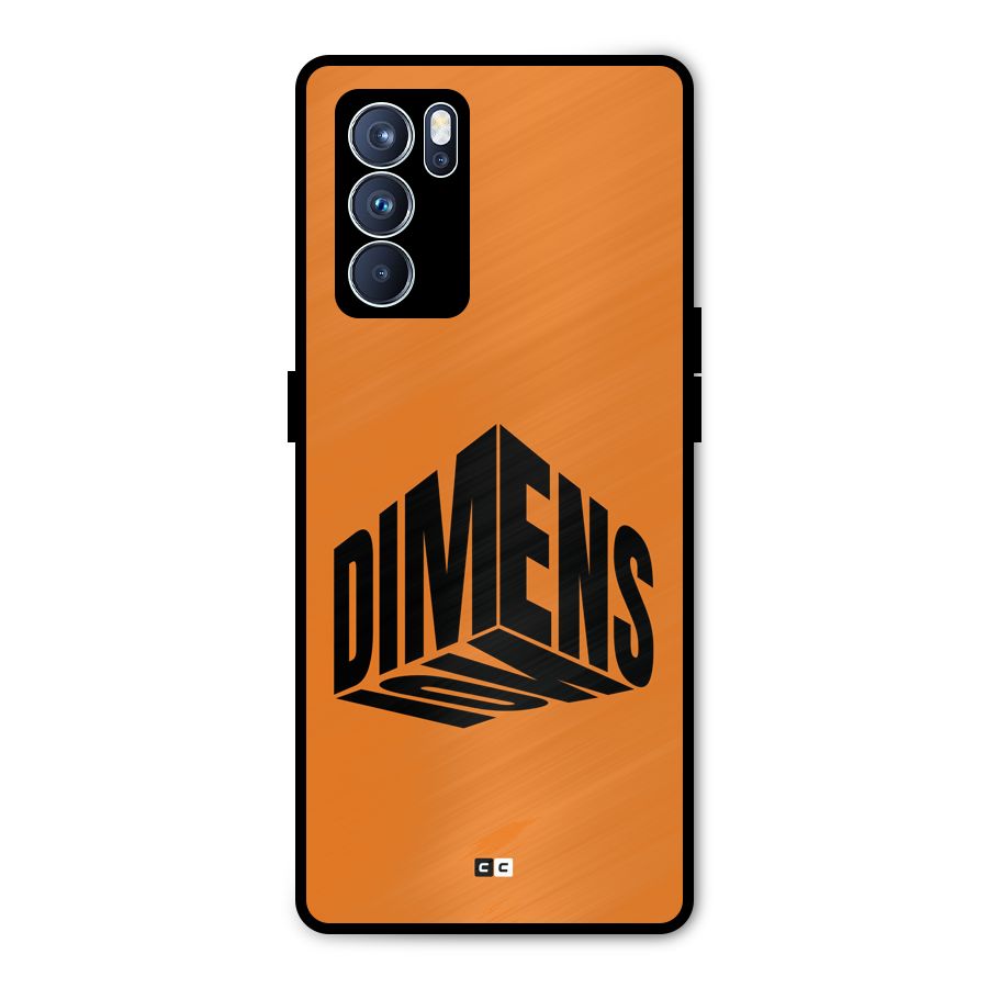 Dimension Typography Metal Back Case for Oppo Reno6 Pro 5G