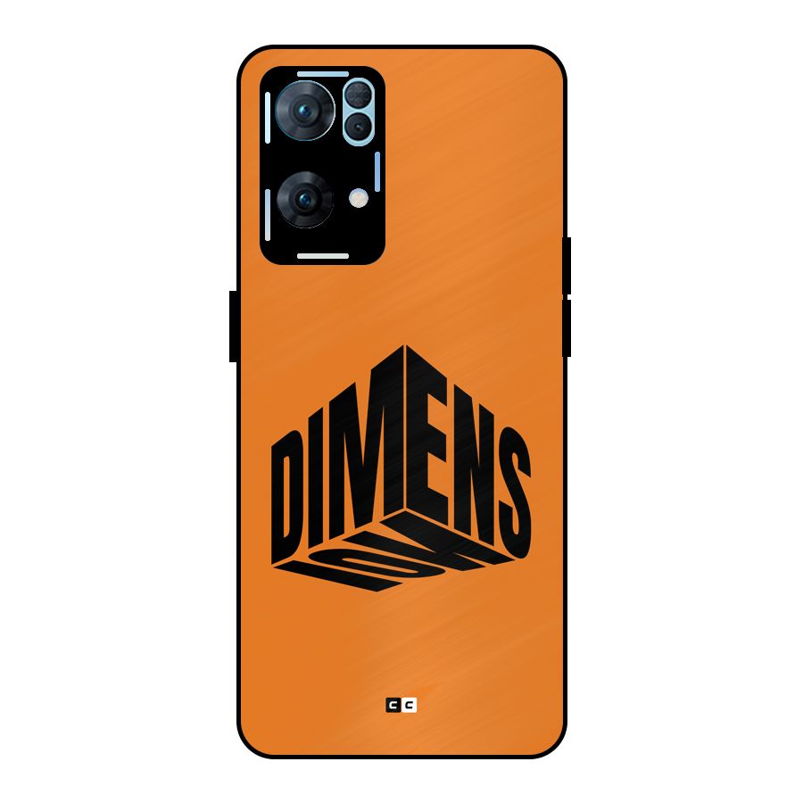 Dimension Typography Metal Back Case for Oppo Reno7 Pro 5G
