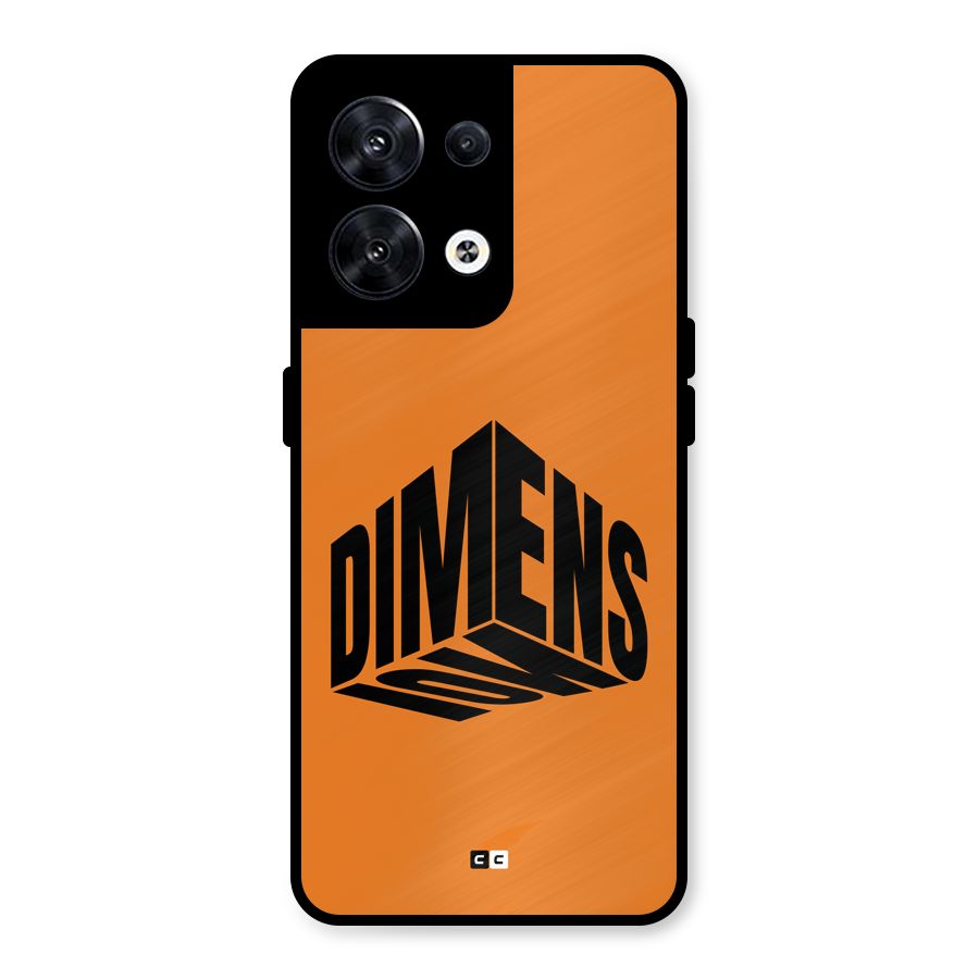 Dimension Typography Metal Back Case for Oppo Reno8 5G