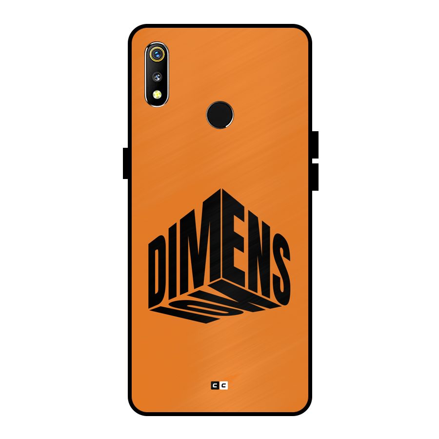 Dimension Typography Metal Back Case for Realme 3i