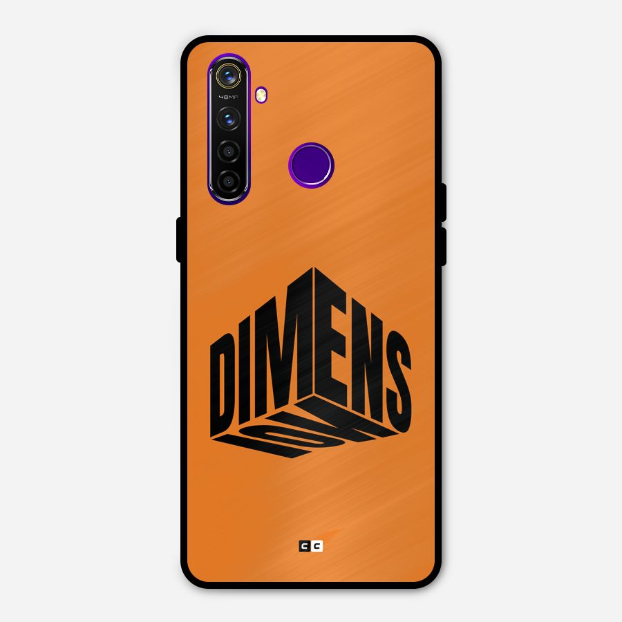 Dimension Typography Metal Back Case for Realme 5 Pro