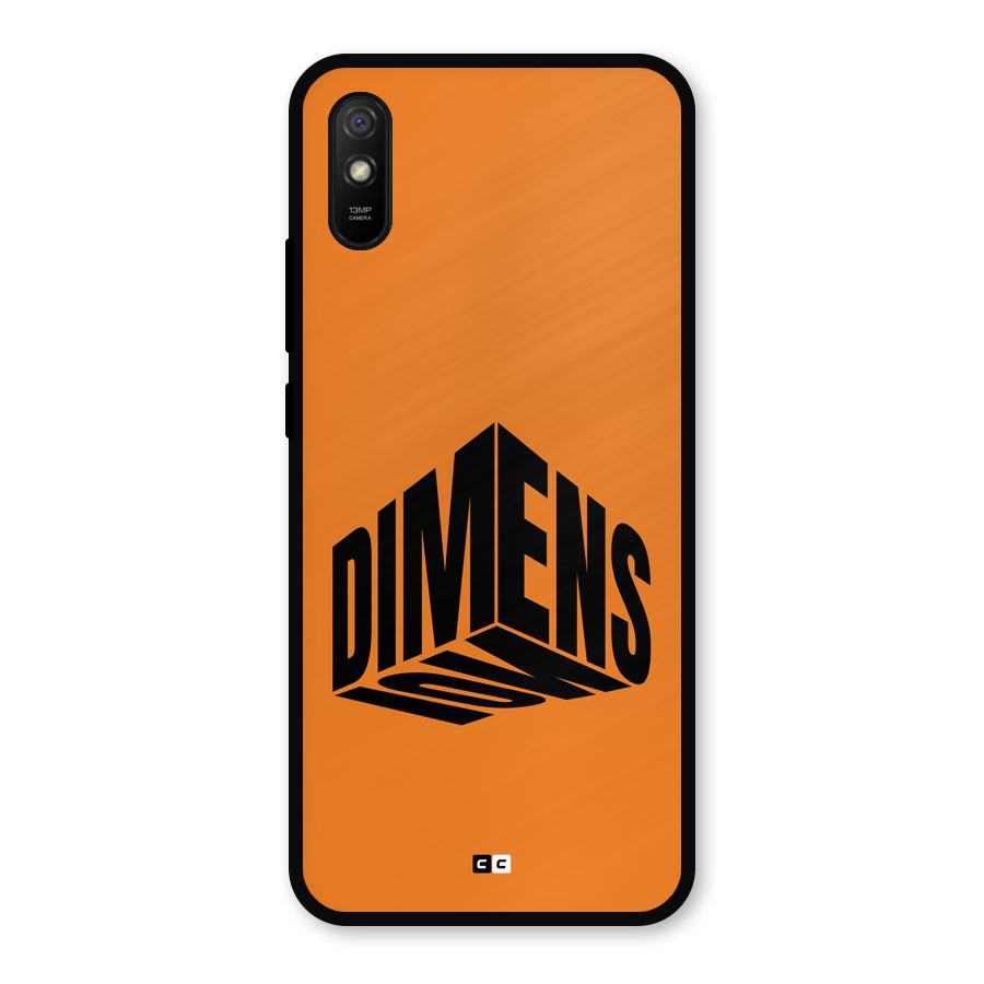 Dimension Typography Metal Back Case for Redmi 9a