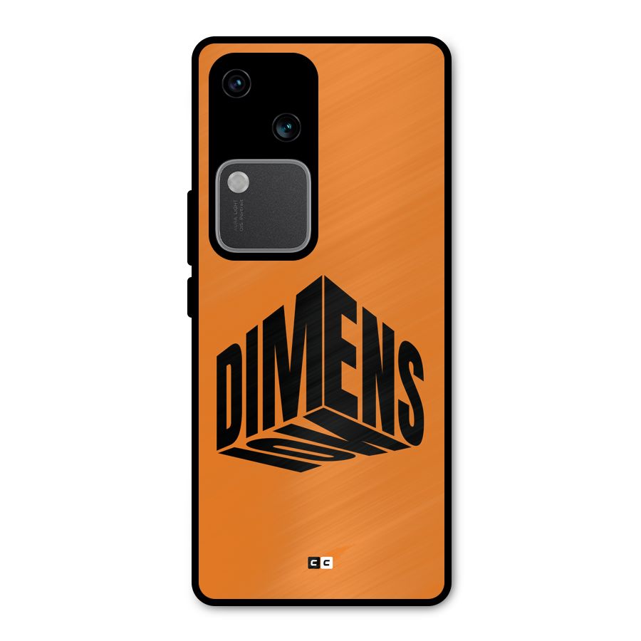 Dimension Typography Metal Back Case for Vivo V30 Pro