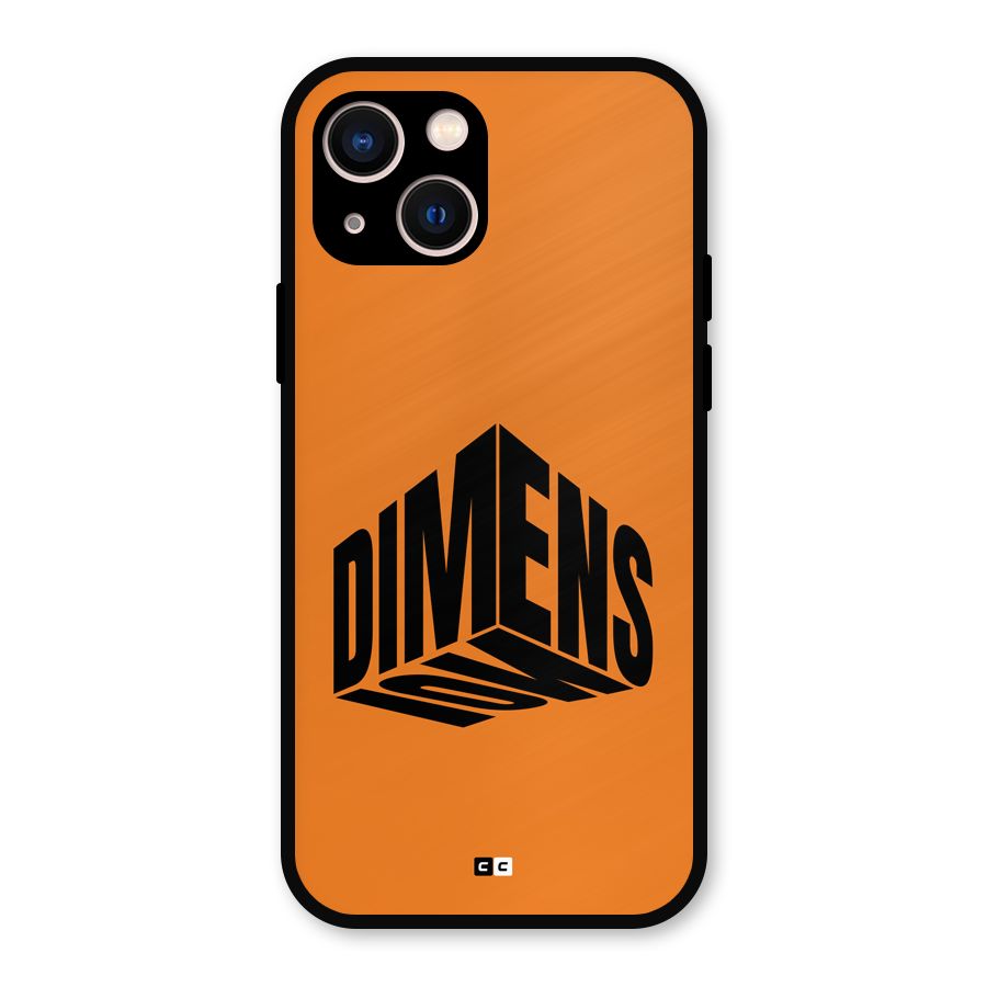 Dimension Typography Metal Back Case for iPhone 13