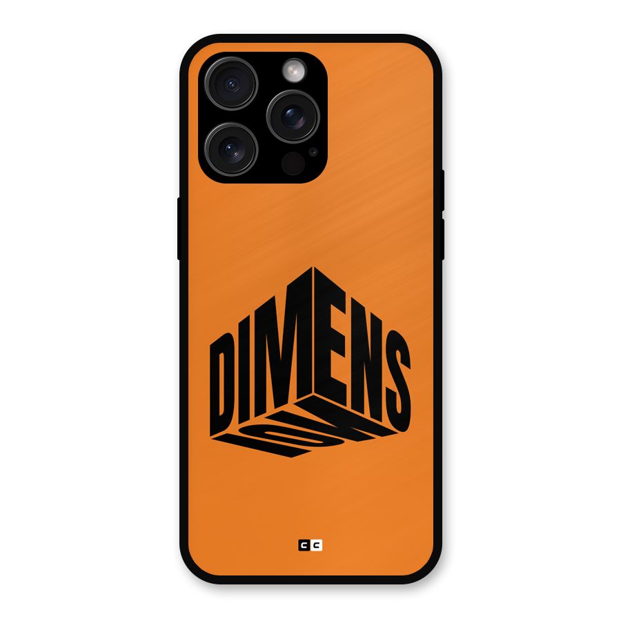 Dimension Typography Metal Back Case for iPhone 15 Pro Max