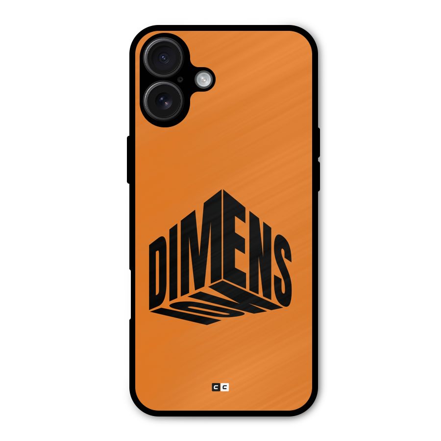 Dimension Typography Metal Back Case for iPhone 16 Plus