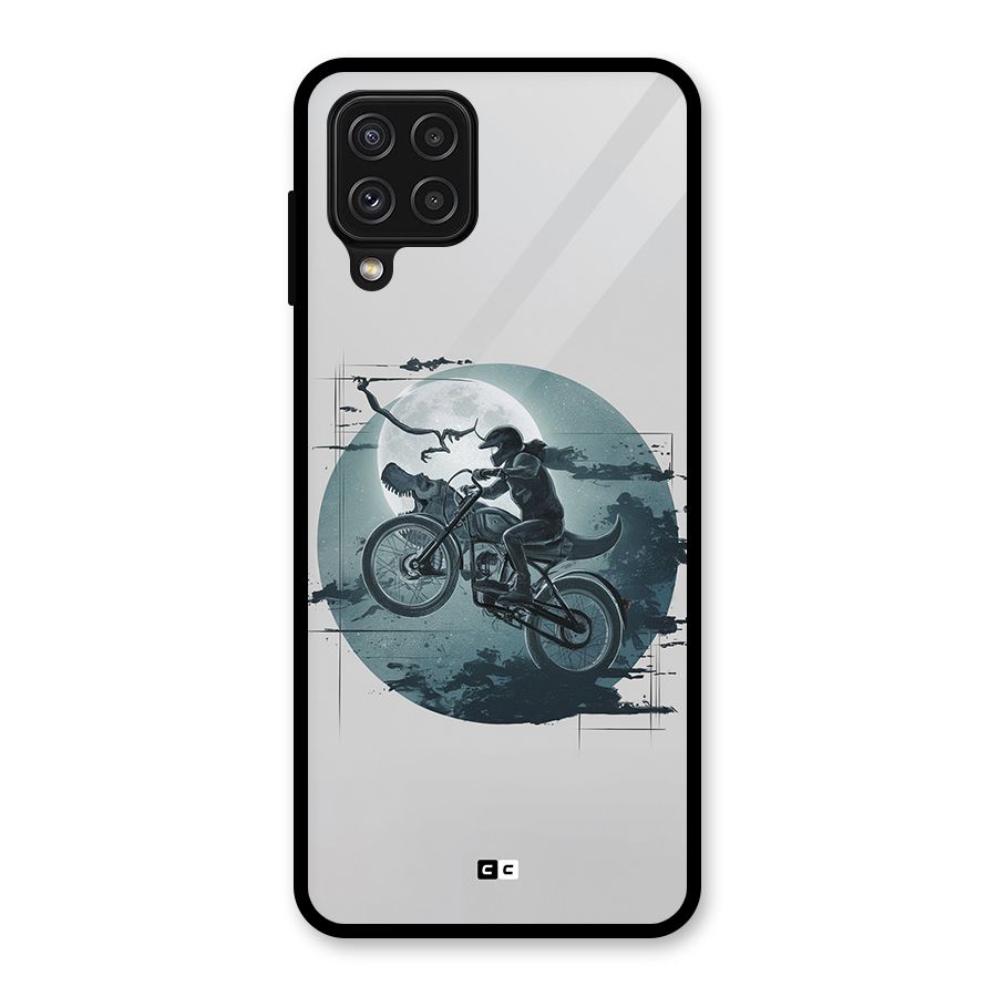 Dino Rider Glass Back Case for Galaxy A22 4G