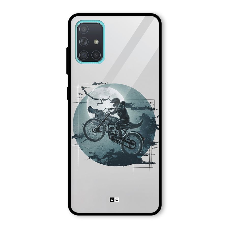 Dino Rider Glass Back Case for Galaxy A71