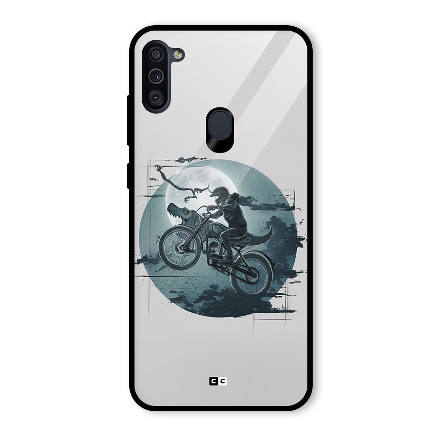 Dino Rider Glass Back Case for Galaxy M11