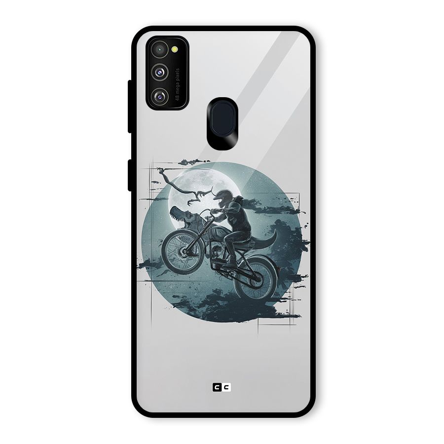 Dino Rider Glass Back Case for Galaxy M21